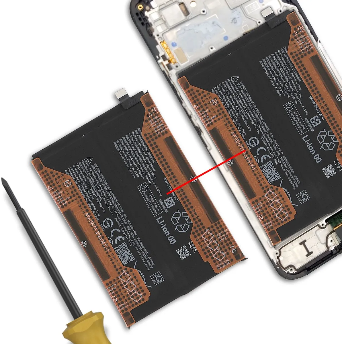 Xiaomi Vervangende Batterij Redmi 15 5G 7000mAh - Zwart