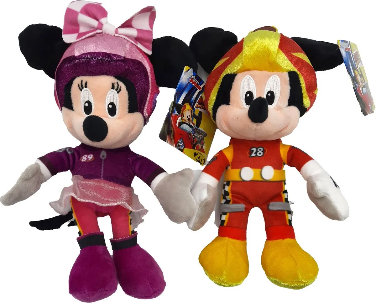 Disney Mickey Mouse Roadster Racers Knuffel 20cm - Rood