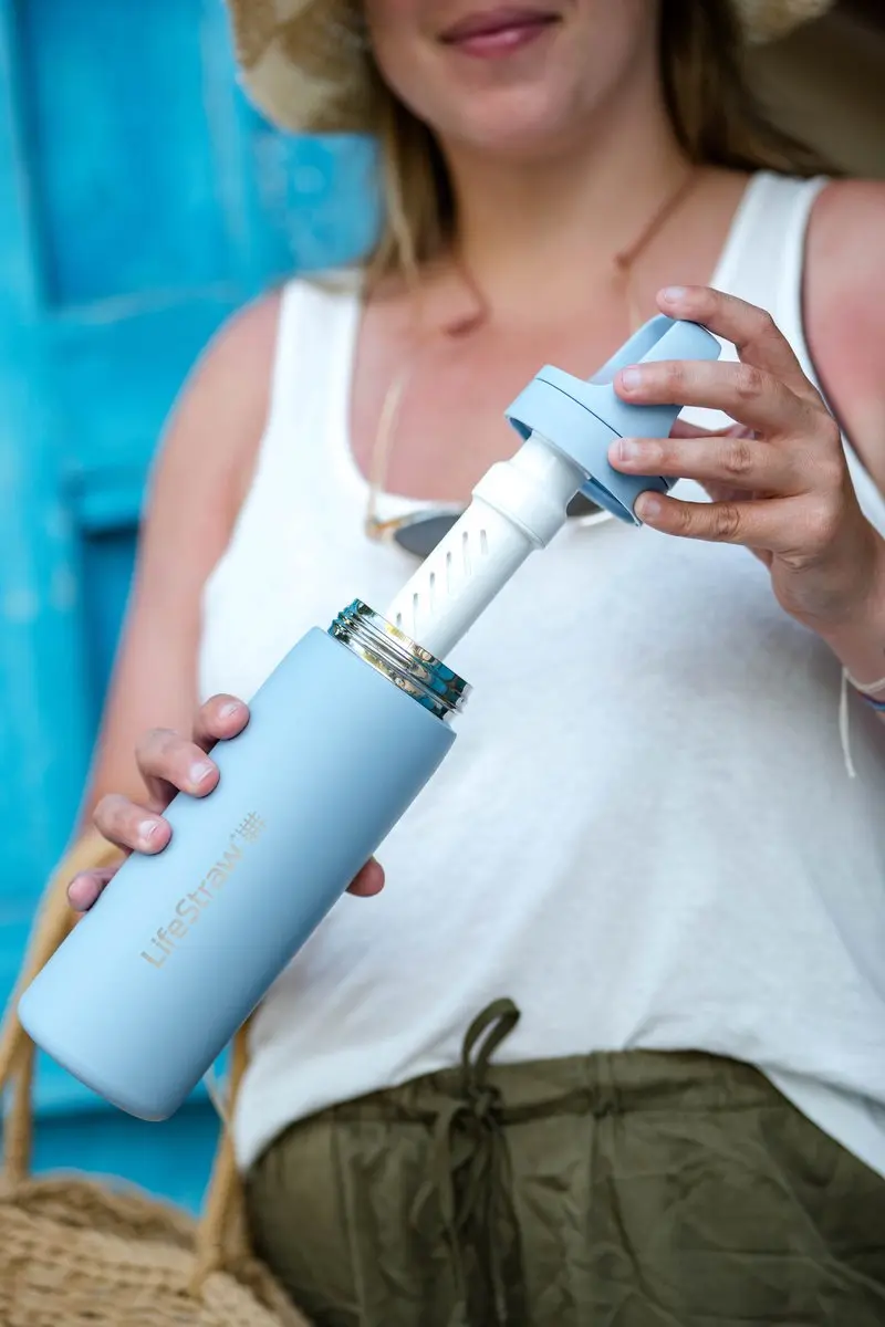 LifeStraw Go 2.0 LGV418IBWW Roestvrijstalen Fles 500ml - IJsblauw