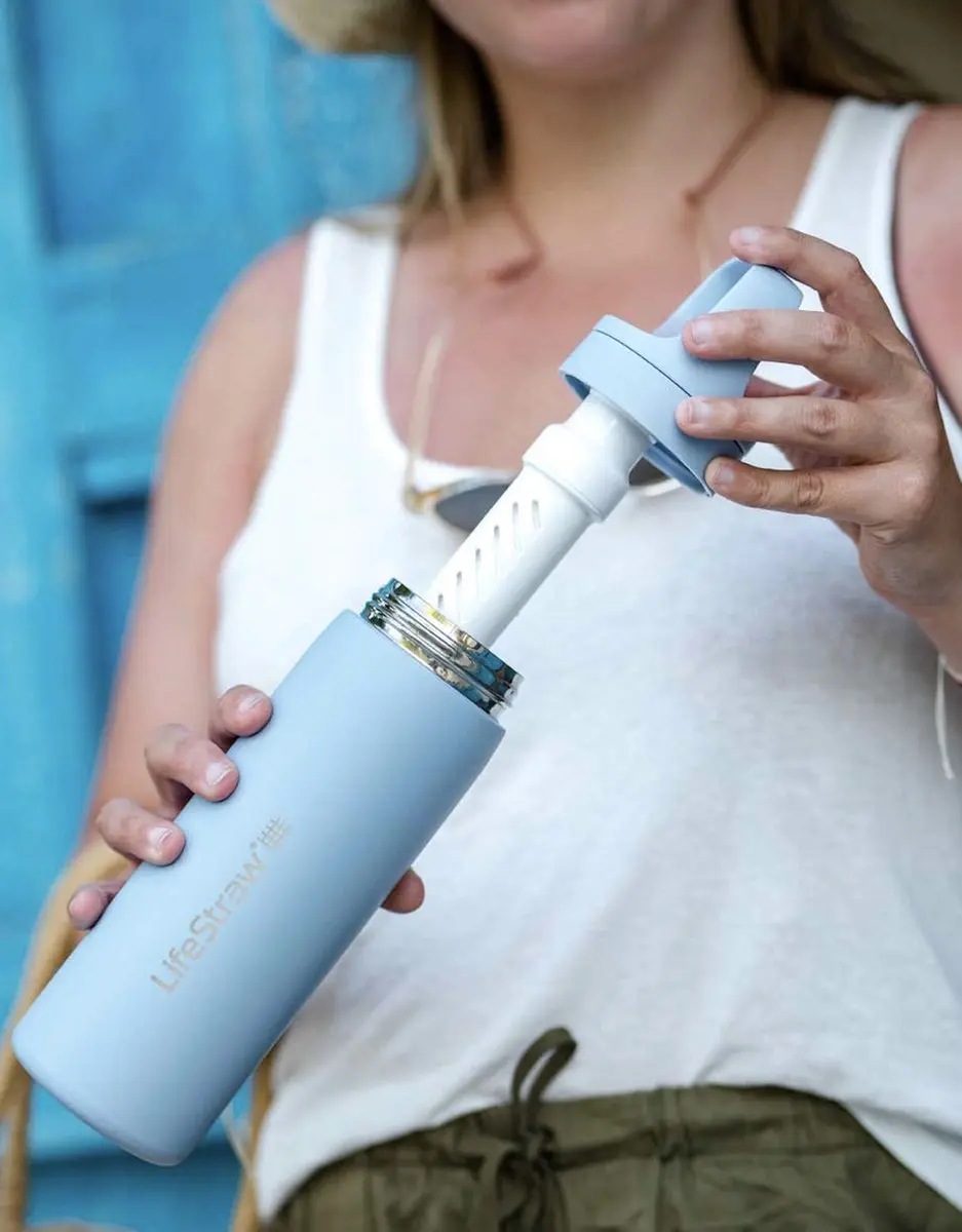 LifeStraw Go 2.0 LGV418IBWW Roestvrijstalen Fles 500ml - IJsblauw