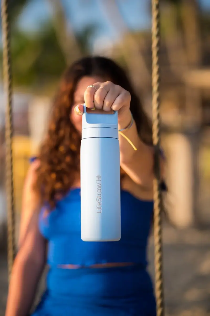 LifeStraw Go 2.0 LGV418IBWW Roestvrijstalen Fles 500ml - IJsblauw - afbeelding 6 van 6