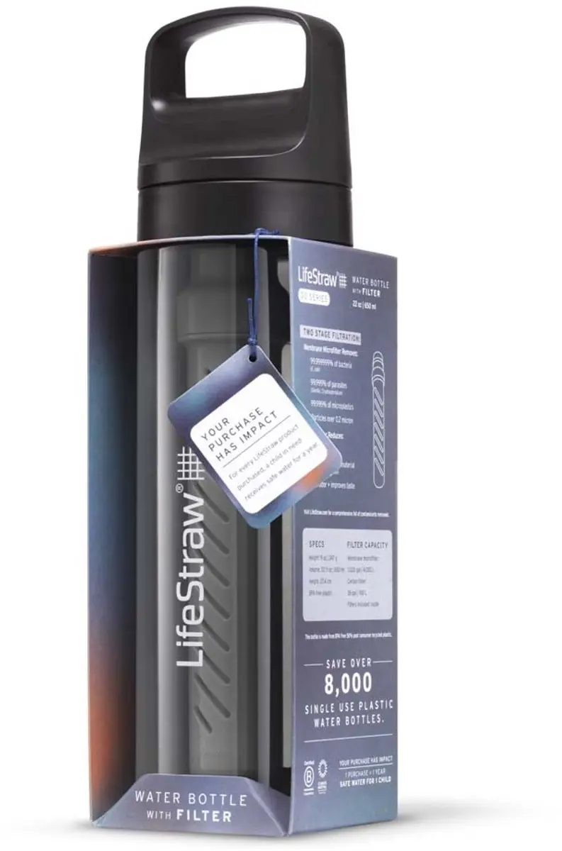 LifeStraw Go 2.0 Waterfles 650ml - Zwart