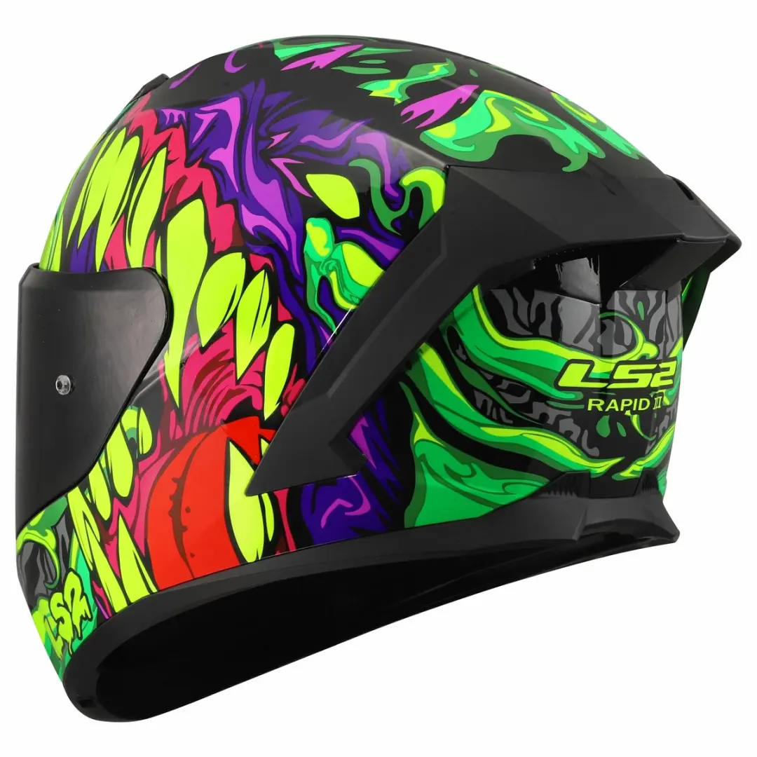 LS2 Rapid III Lycant FF820 Helm - Paars/Groen - Maat L