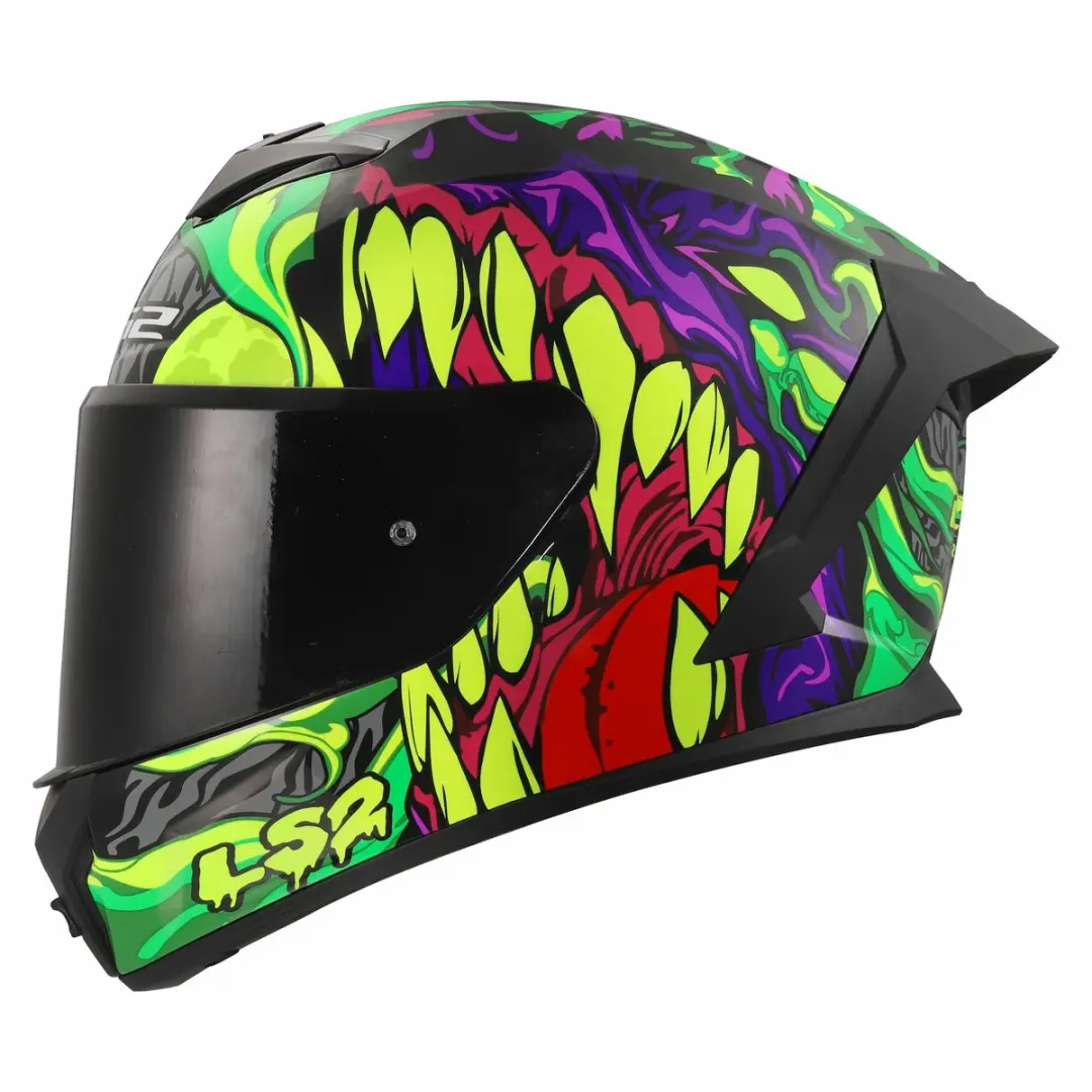 LS2 Rapid III Lycant FF820 Helm - Paars/Groen - Maat L