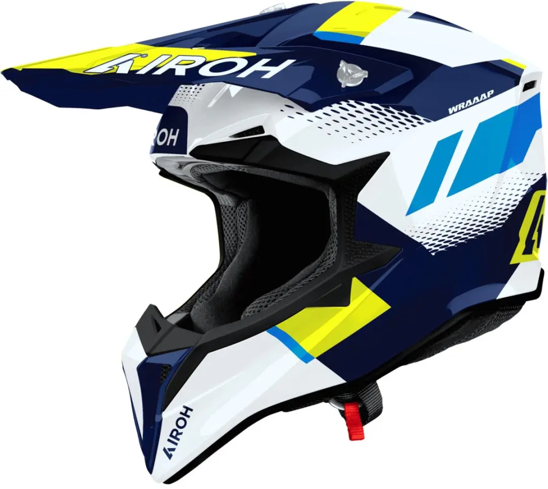 Airoh Wraaap Vision Motocrosshelm XS - Wit/Blauw/Orange