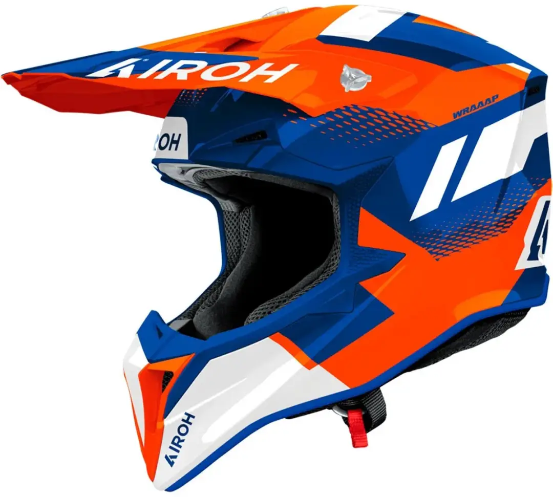 Airoh Wraaap Vision Motocrosshelm XS - Wit/Blauw/Orange