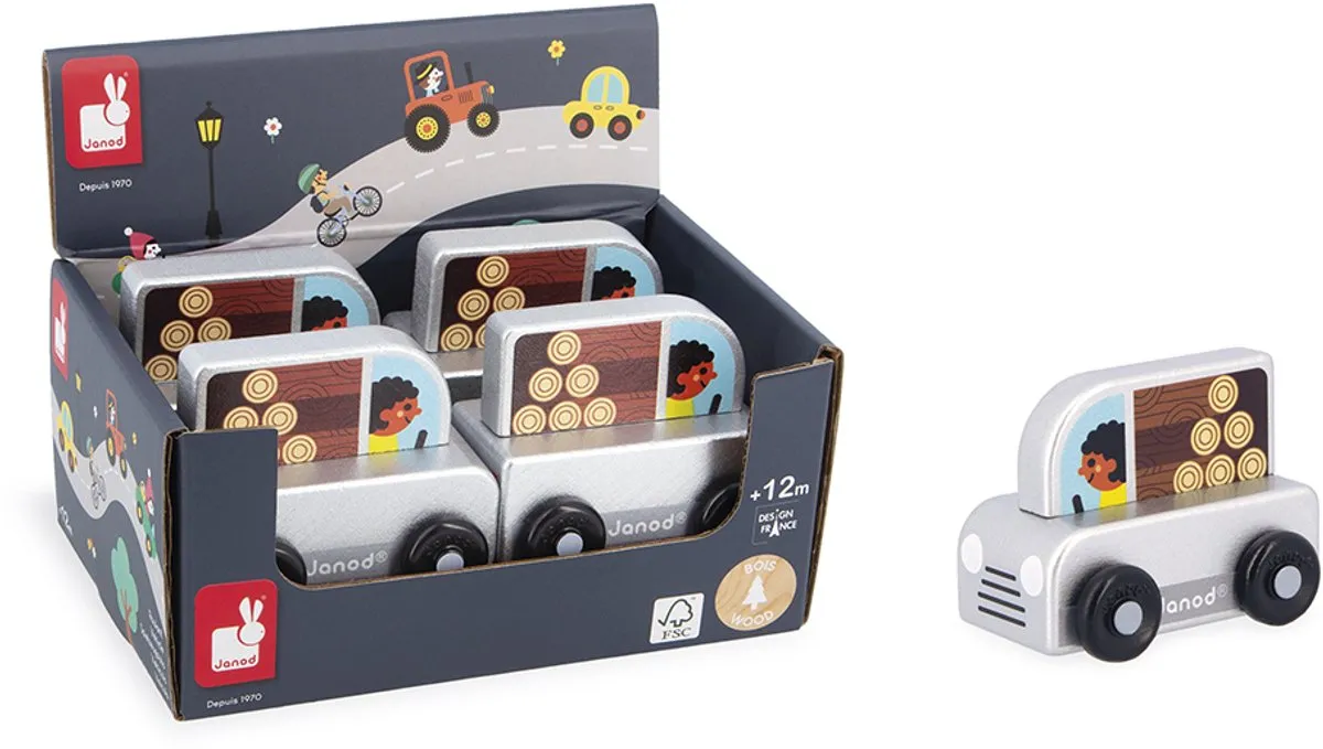 Janod Cross Roads Houten Pick-Up 11.5935 - Grijs