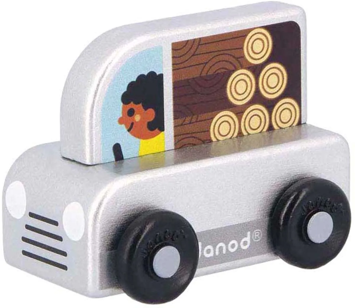 Janod Cross Roads Houten Pick-Up 11.5935 - Grijs