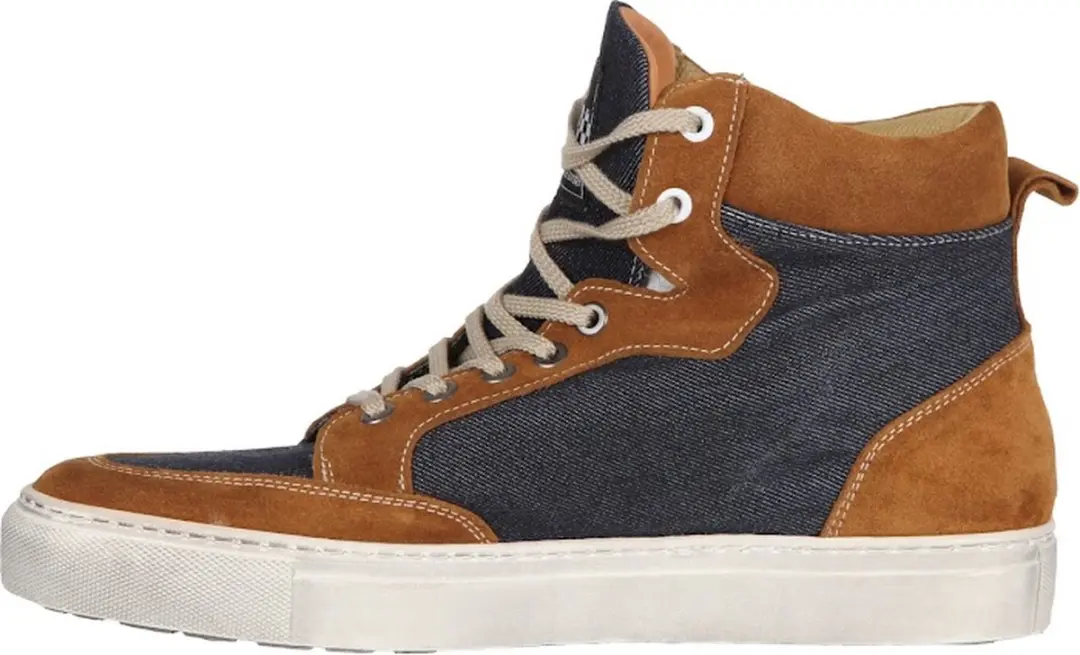 Helstons Kobe Canvas Armalith Leer Motorschoenen - Blauw/Goud - afbeelding 3 van 4
