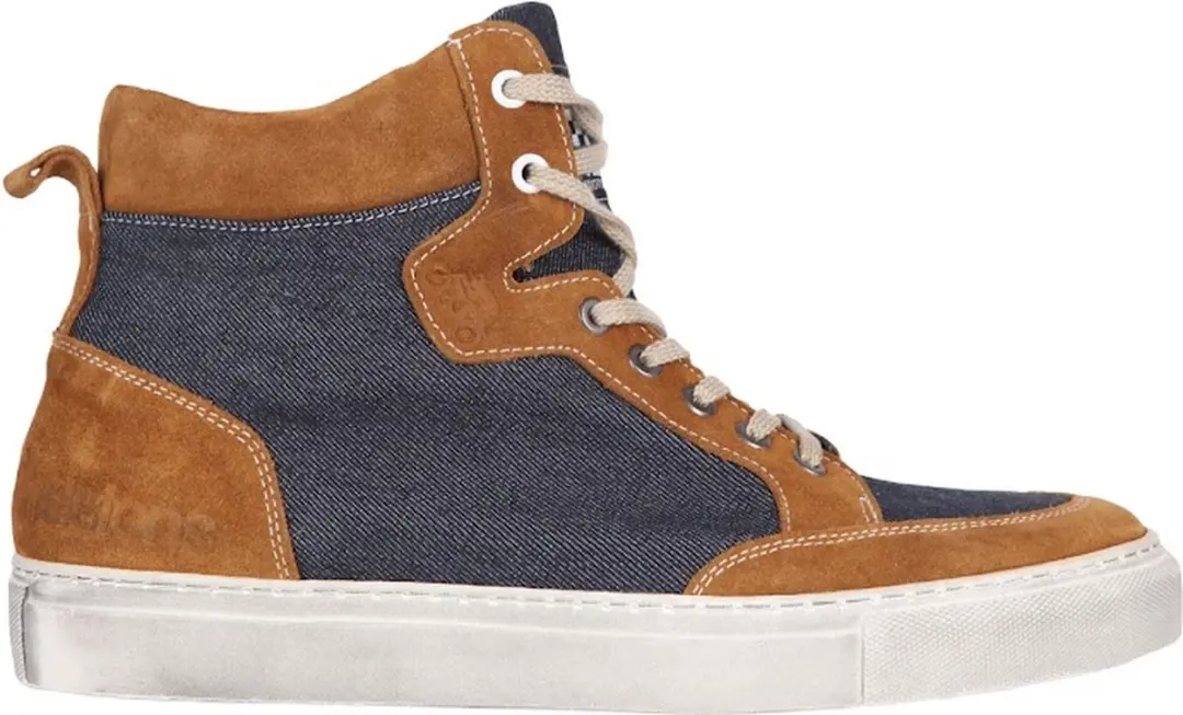 Helstons Kobe Canvas Armalith Leer Motorschoenen - Blauw/Goud - afbeelding 4 van 4