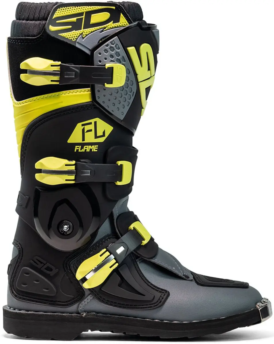 Sidi Flame Kinder Crosslaarzen 41 - Zwart/Limoen/Grijs