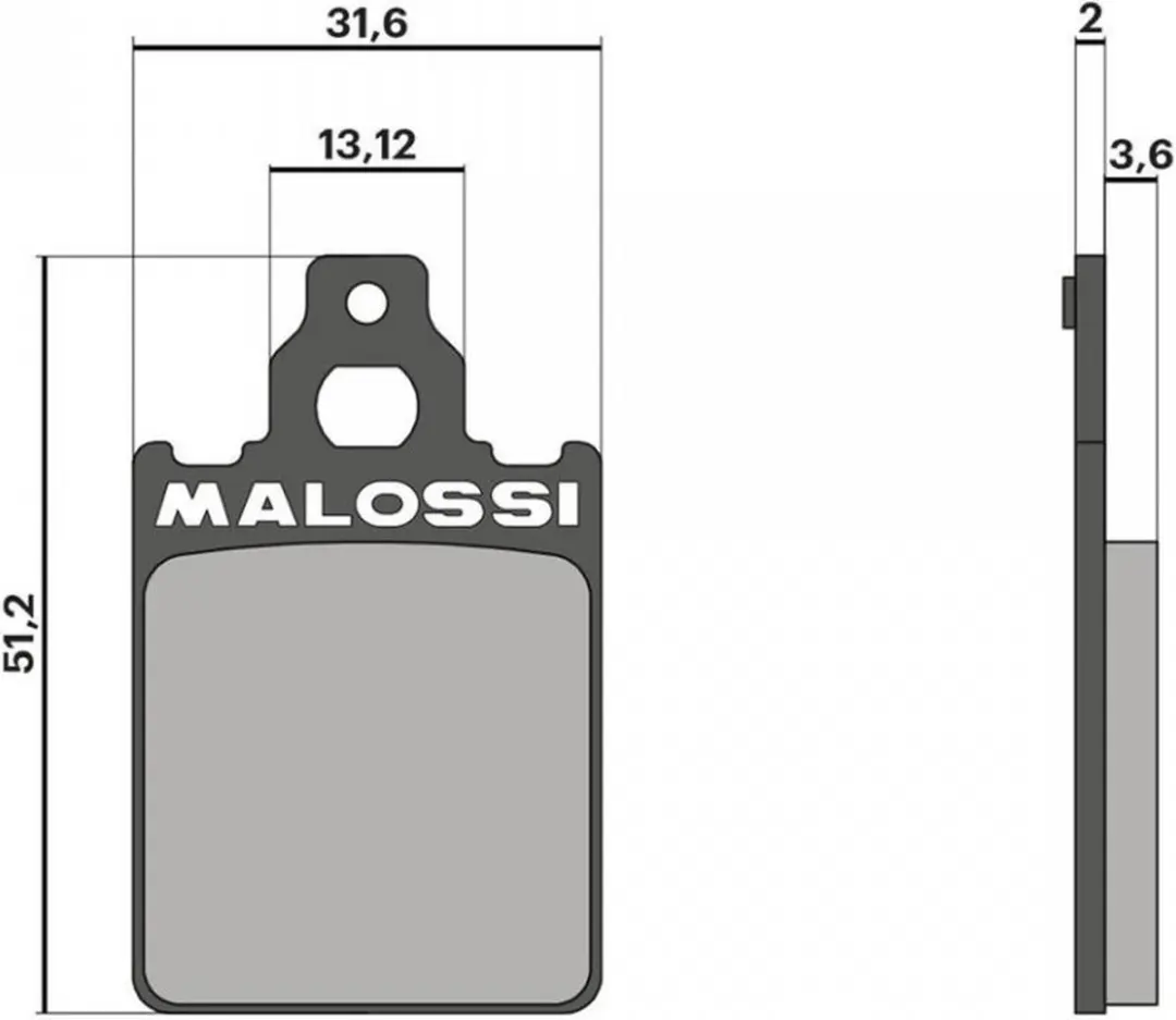 Plaquette de frein Malossi pour Scooter Piaggio 125 Vespa Px Euro2 2001 à 2007