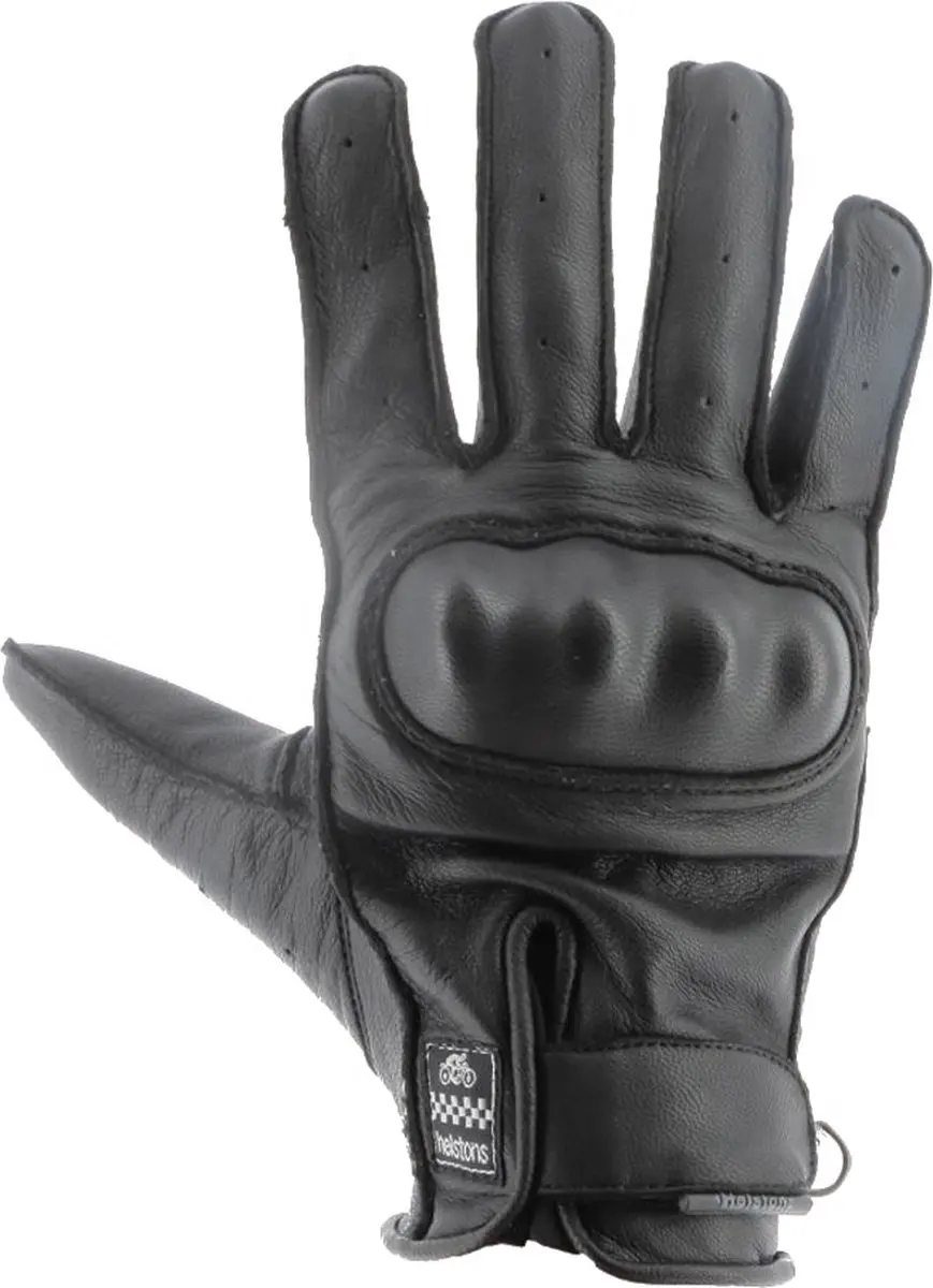 HELSTONS Roko Men Summer Lederen Handschoenen Zwart