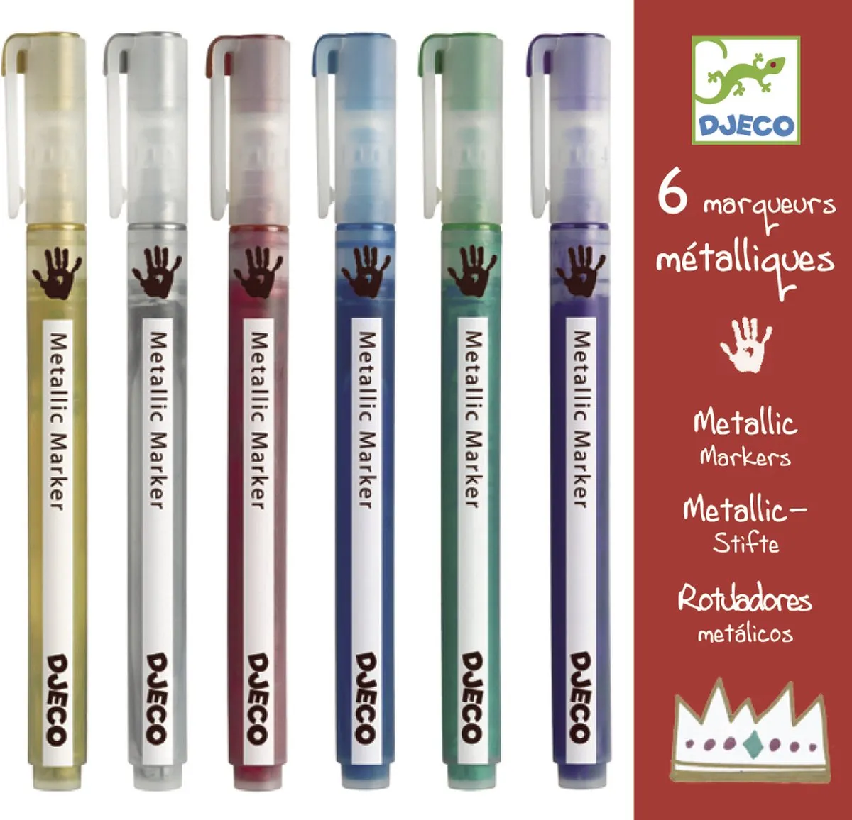 Djeco 6 Metallic Stiften - Multi Kleur