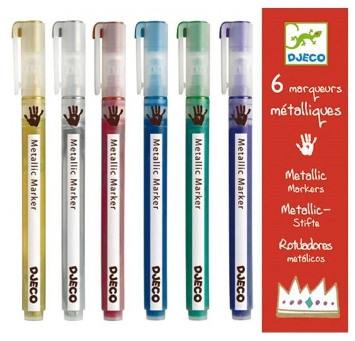 Djeco 6 Metallic Stiften - Multi Kleur