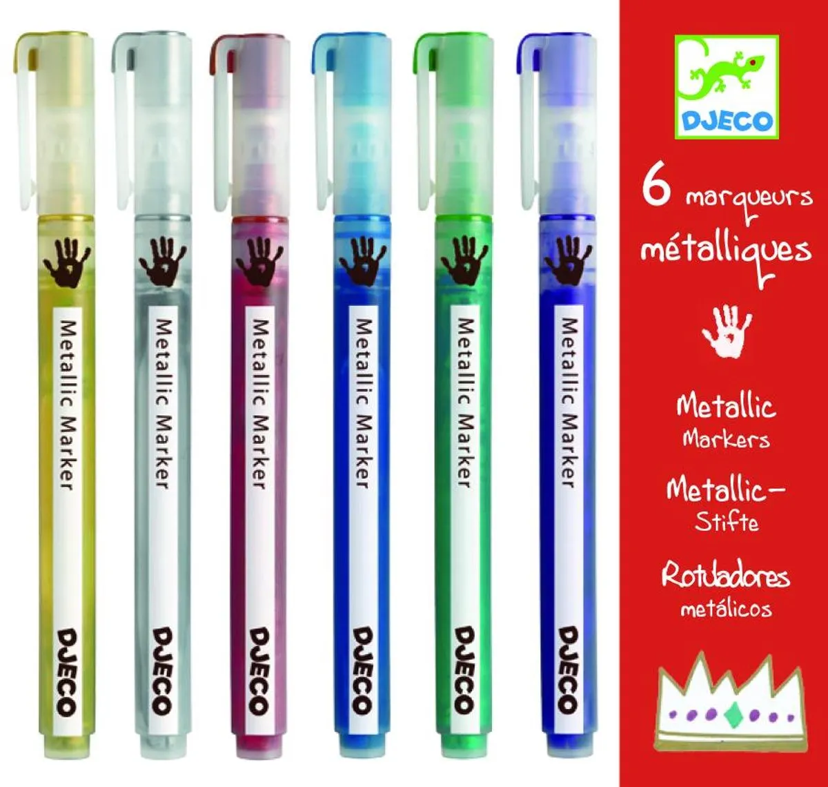Djeco 6 Metallic Stiften - Multi Kleur