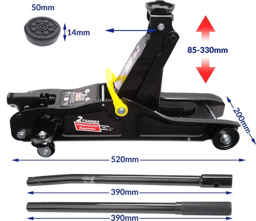 deuba Monzana Autokrik 2-delig - 20000 kg - Zwart
