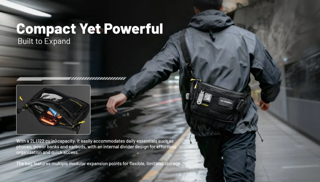 Nitecore SLB08 Modulaire Schouder Tas 2L - Zwart - afbeelding 5 van 6