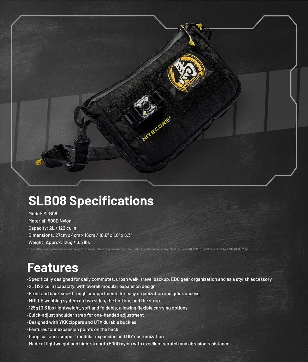 Nitecore SLB08 Modulaire Schouder Tas 2L - Zwart - afbeelding 6 van 6