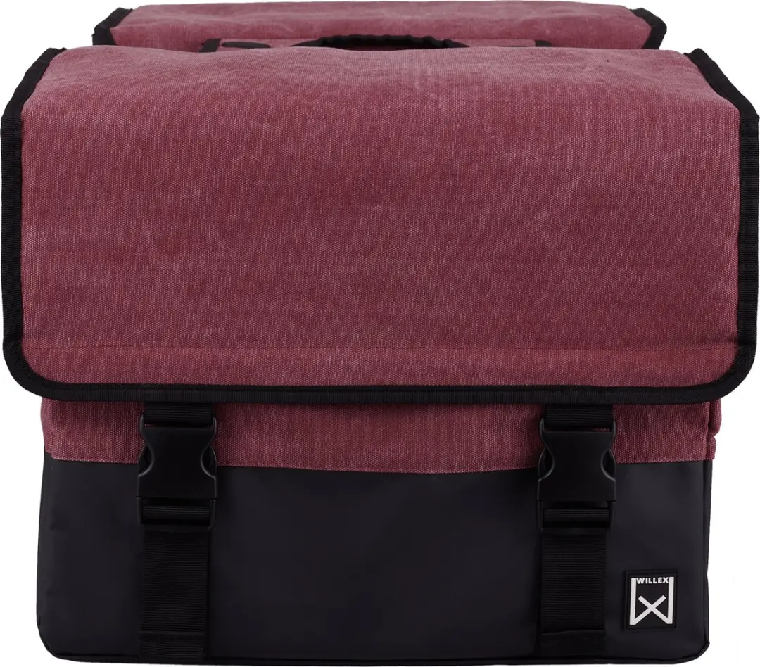 Willex Dubbele Canvas Fietstas 40L - Rood/Zwart