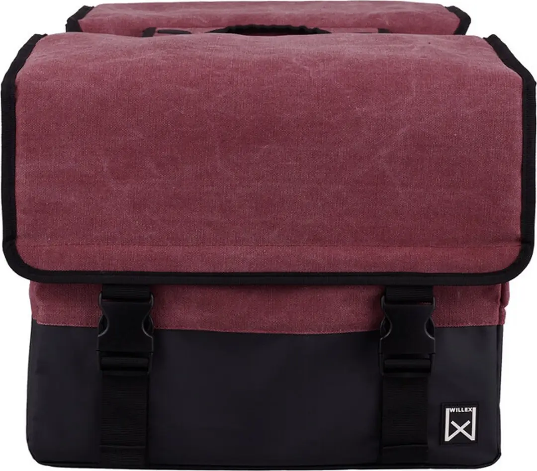 Willex Dubbele Canvas Fietstas 40L - Rood/Zwart