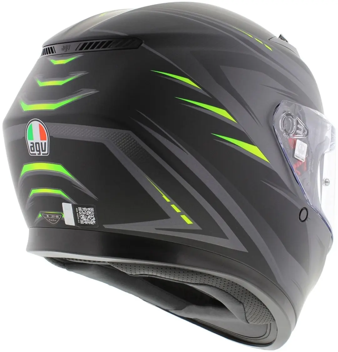 AGV K3 Motorhelm - S - Mat zwart/fluo geel