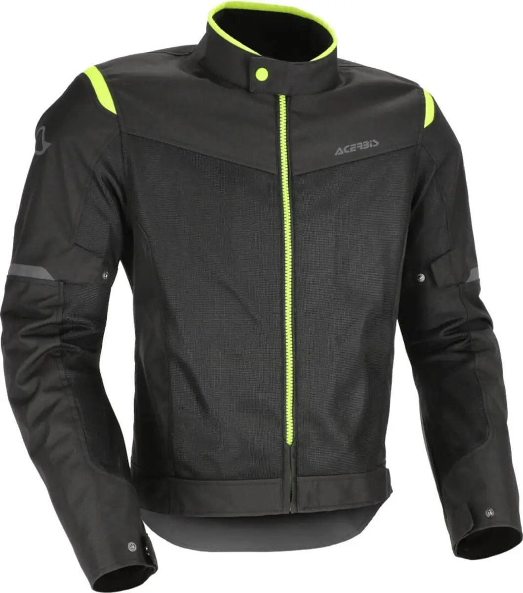Acerbis Ramsey Vented 2.0 Mesh Zwart Geel Textiele Motorjas
