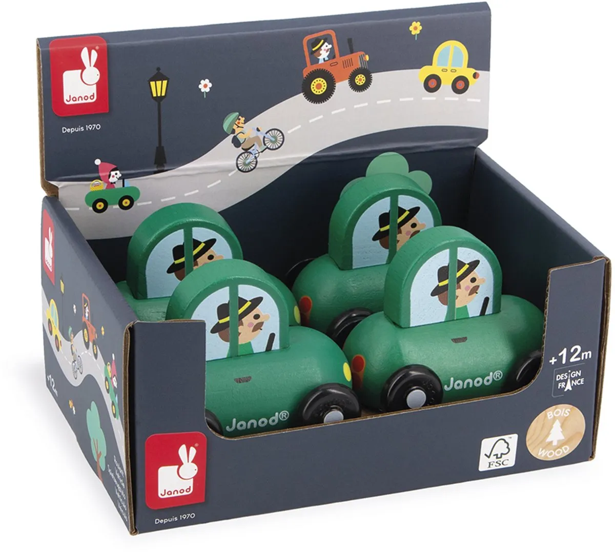 Janod Cross Roads Houten Auto 11.5933 - Groen - afbeelding 6 van 6
