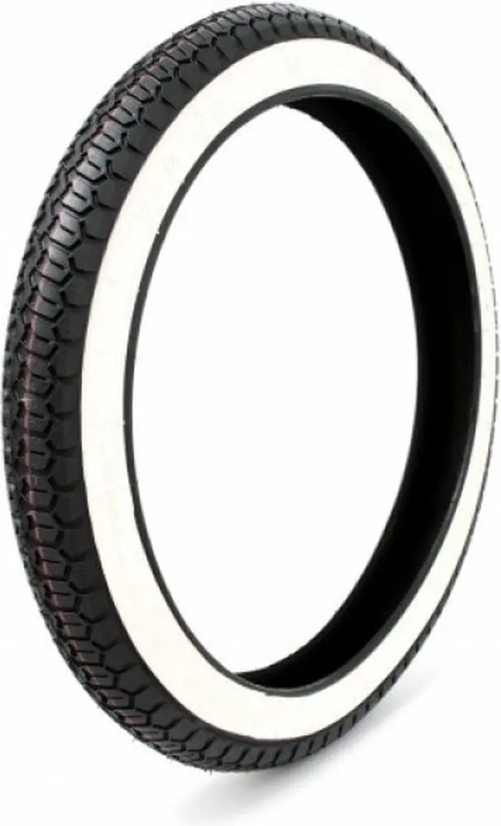 Pneu 2.25-16 Mitas pour Mobylette Peugeot 50 103 Vogue 2004 à 2018 Flanc blanc