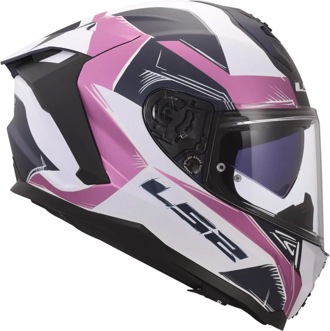 LS2 FF817 Challenger II Flaman Helm - M - Zwart/roze