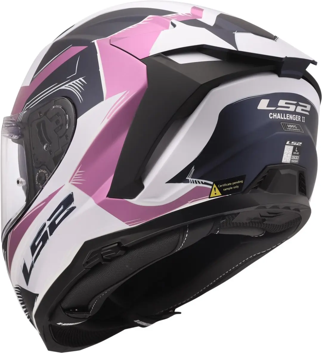 LS2 FF817 Challenger II Flaman Helm - M - Zwart/roze
