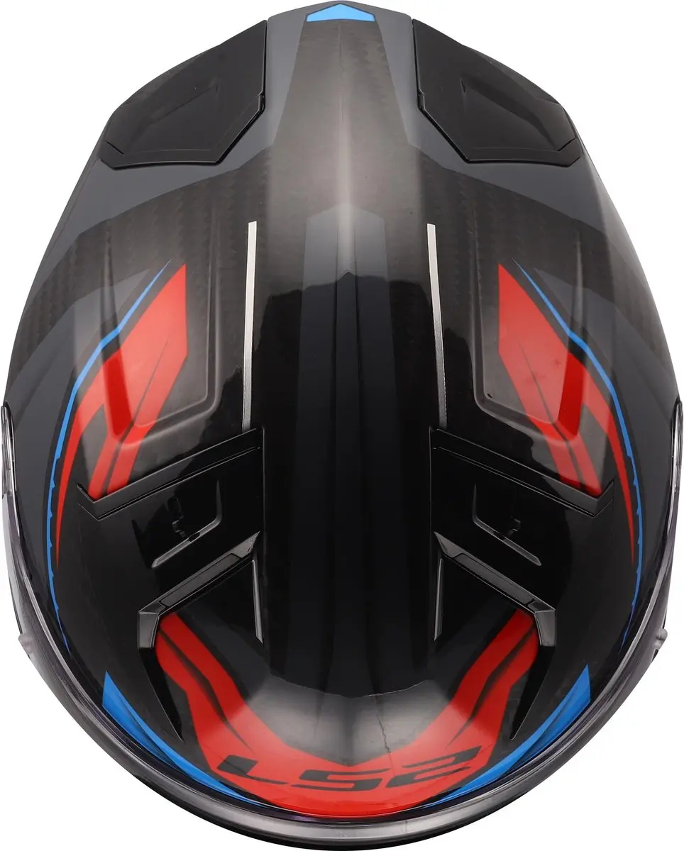 LS2 FF811 Vector II Carbon Helm - XS - Wit/Blauw/Rood