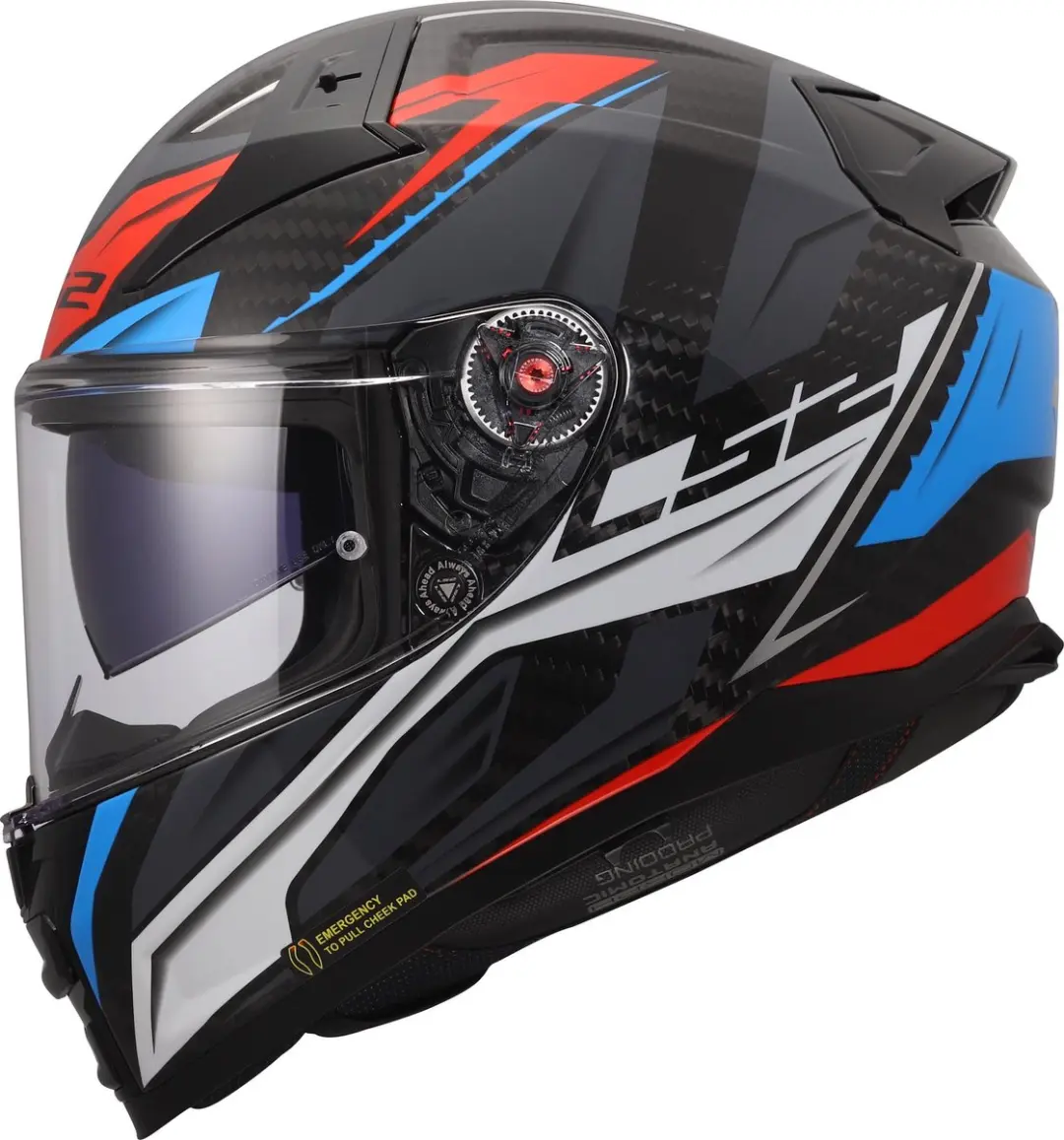 LS2 FF811 Vector II Carbon Helm - XS - Wit/Blauw/Rood
