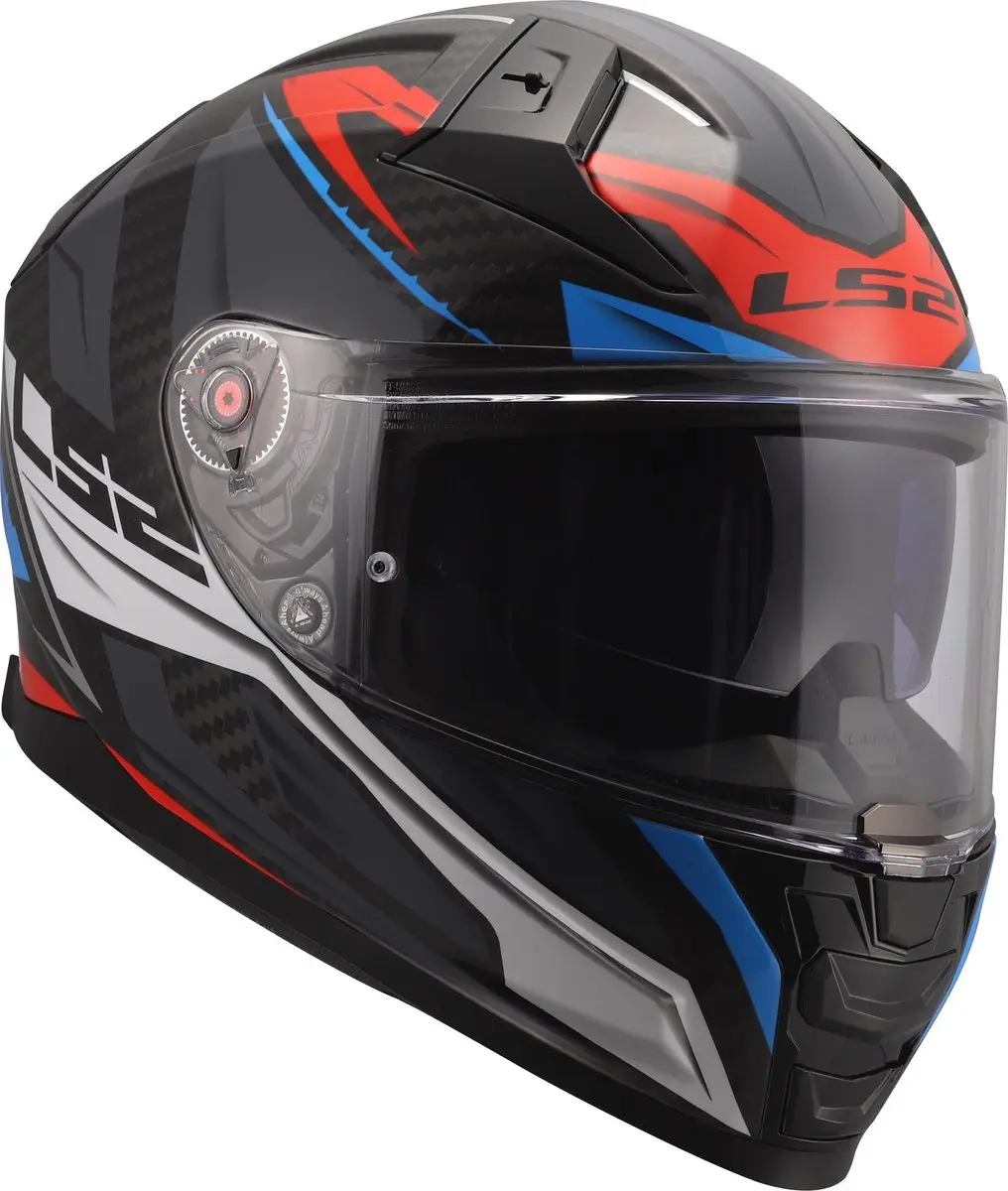 LS2 FF811 Vector II Carbon Helm - XS - Wit/Blauw/Rood