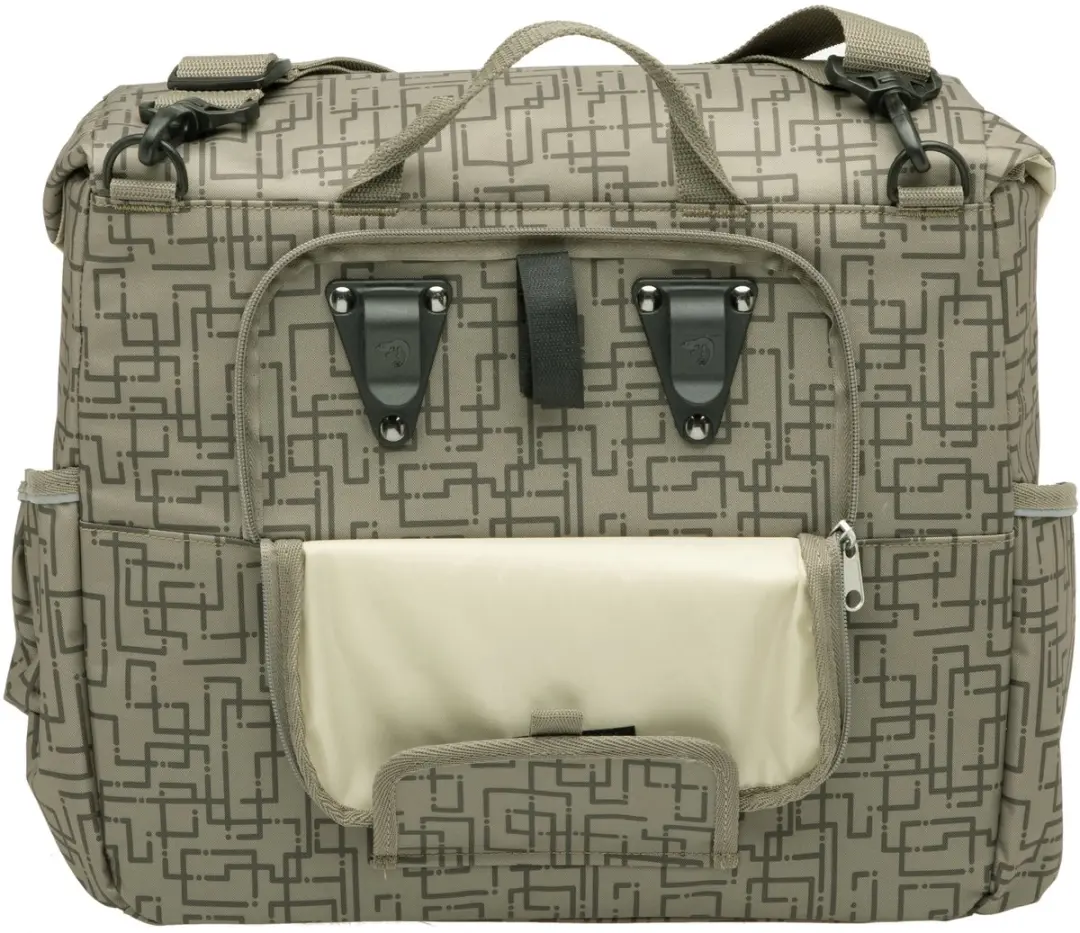 New Looxs Ivy Mondi Joy Single Fietstas 18,5L - Walnoot Ivy Grijs/Groen - afbeelding 3 van 6
