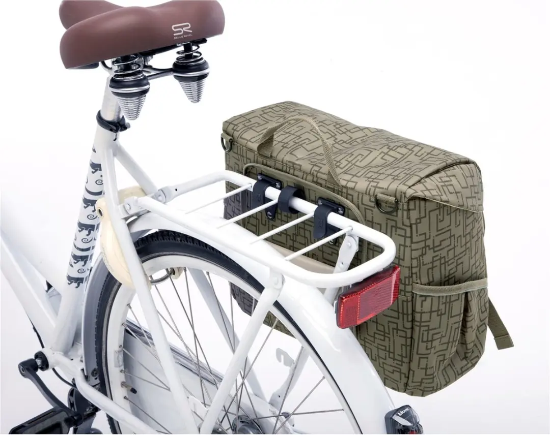 New Looxs Ivy Mondi Joy Single Fietstas 18,5L - Walnoot Ivy Grijs/Groen - afbeelding 5 van 6