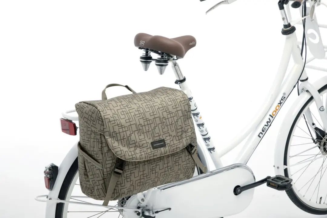 New Looxs Ivy Mondi Joy Single Fietstas 18,5L - Walnoot Ivy Grijs/Groen - afbeelding 4 van 6