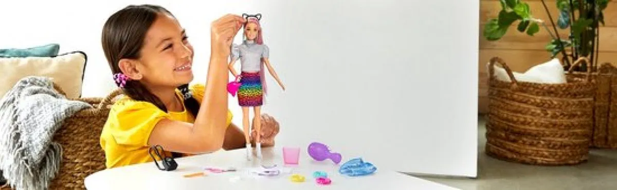 Barbie Leopard Regenbooghaar Pop GRN81