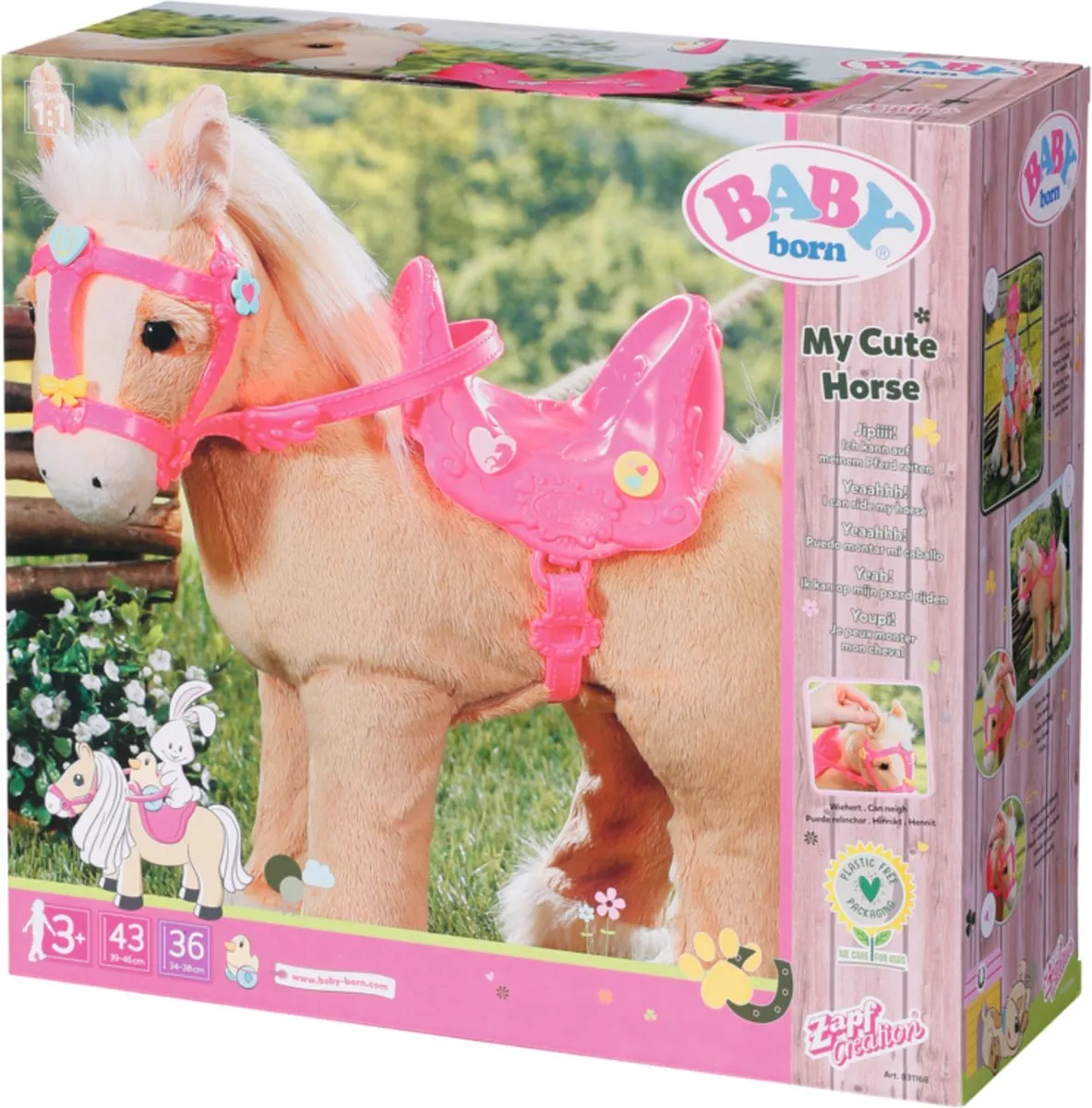 Baby Born Mijn Schattige Paard Poppenknuffel - Beige