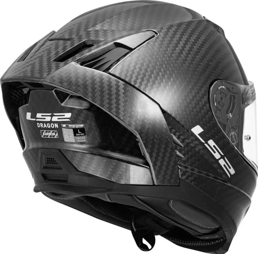 LS2 FF807 Dragon Mat Carbon Integraalhelm - XS Zwart