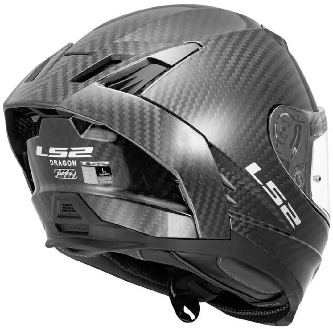 LS2 FF807 Dragon Mat Carbon Integraalhelm - XS Zwart