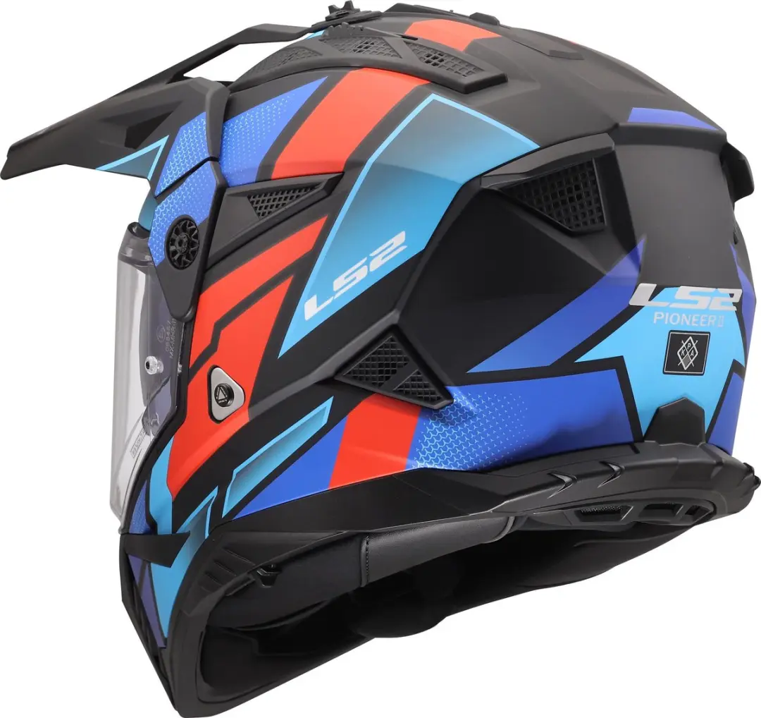 LS2 MX702 Pioneer II Block Endurohelm - XS - Zwart/rood/blauw