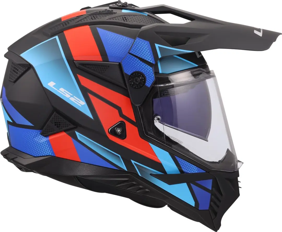 LS2 MX702 Pioneer II Block Endurohelm - XS - Zwart/rood/blauw
