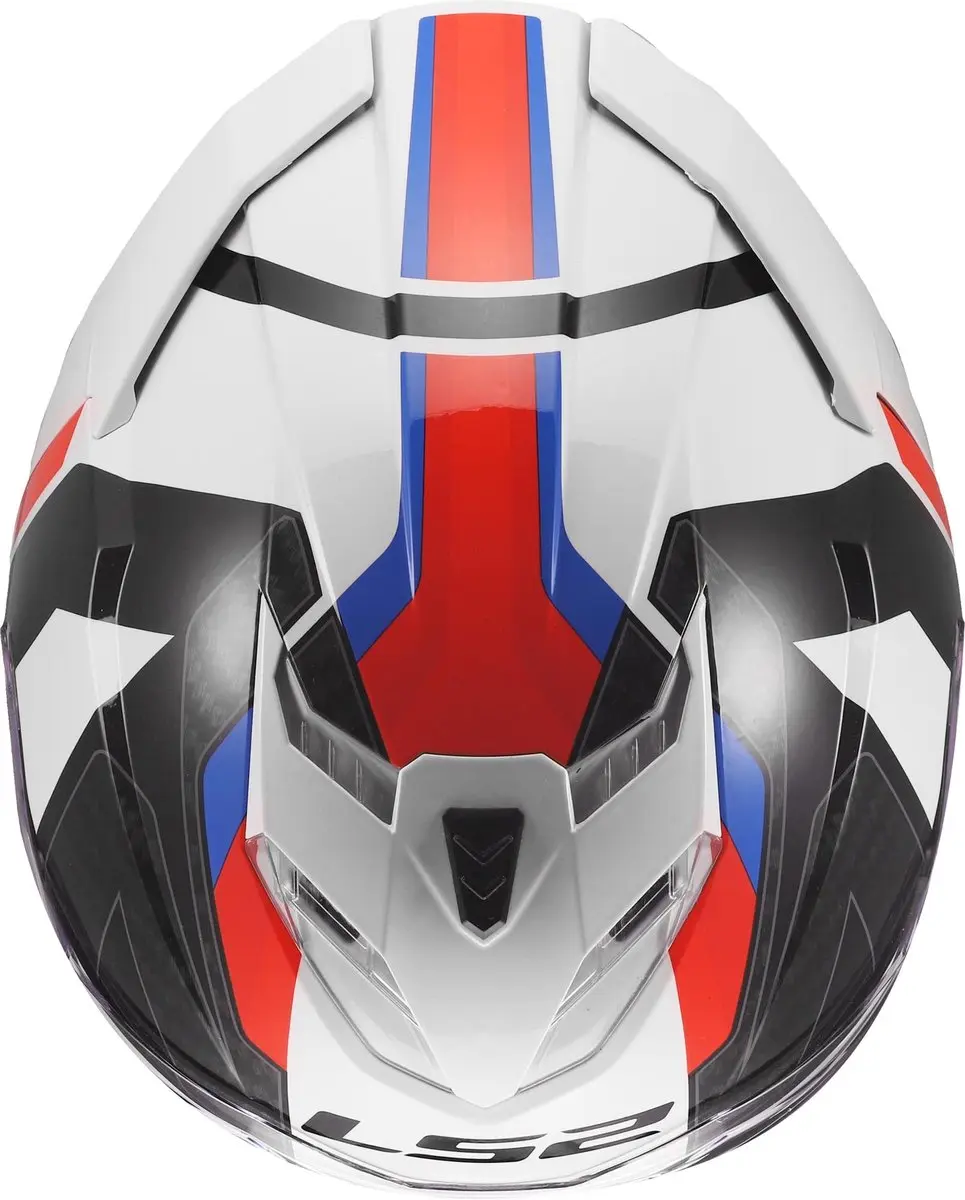 LS2 FF818 Storm III Sporty Helm - XS - Wit/blauw/rood