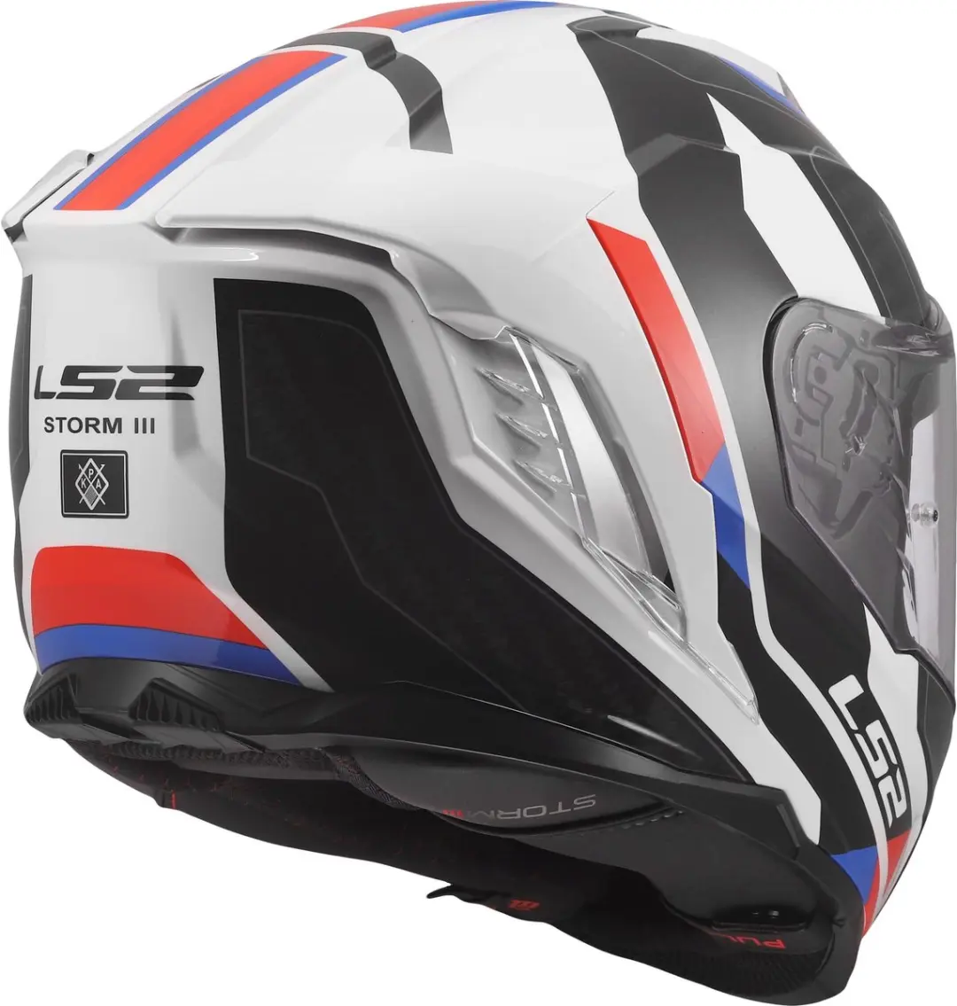 LS2 FF818 Storm III Sporty Helm - XS - Wit/blauw/rood