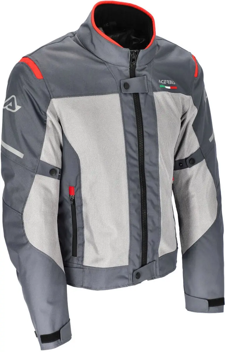 Acerbis On Road Ruby Grijs Rood Textiele Motorjas
