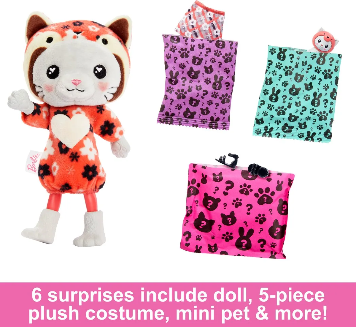 Barbie Cutie Reveal Pop HRK28 Kitten Rode Panda