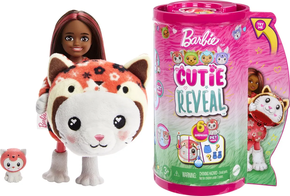 Barbie Cutie Reveal Pop HRK28 Kitten Rode Panda