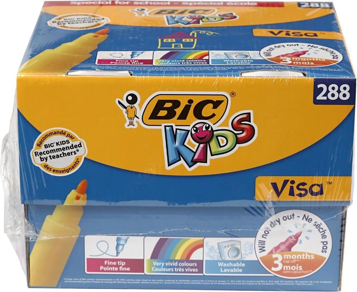 Bic Visa Fijne Kleurstiften 1.6mm - 288 Stuks Multicolor