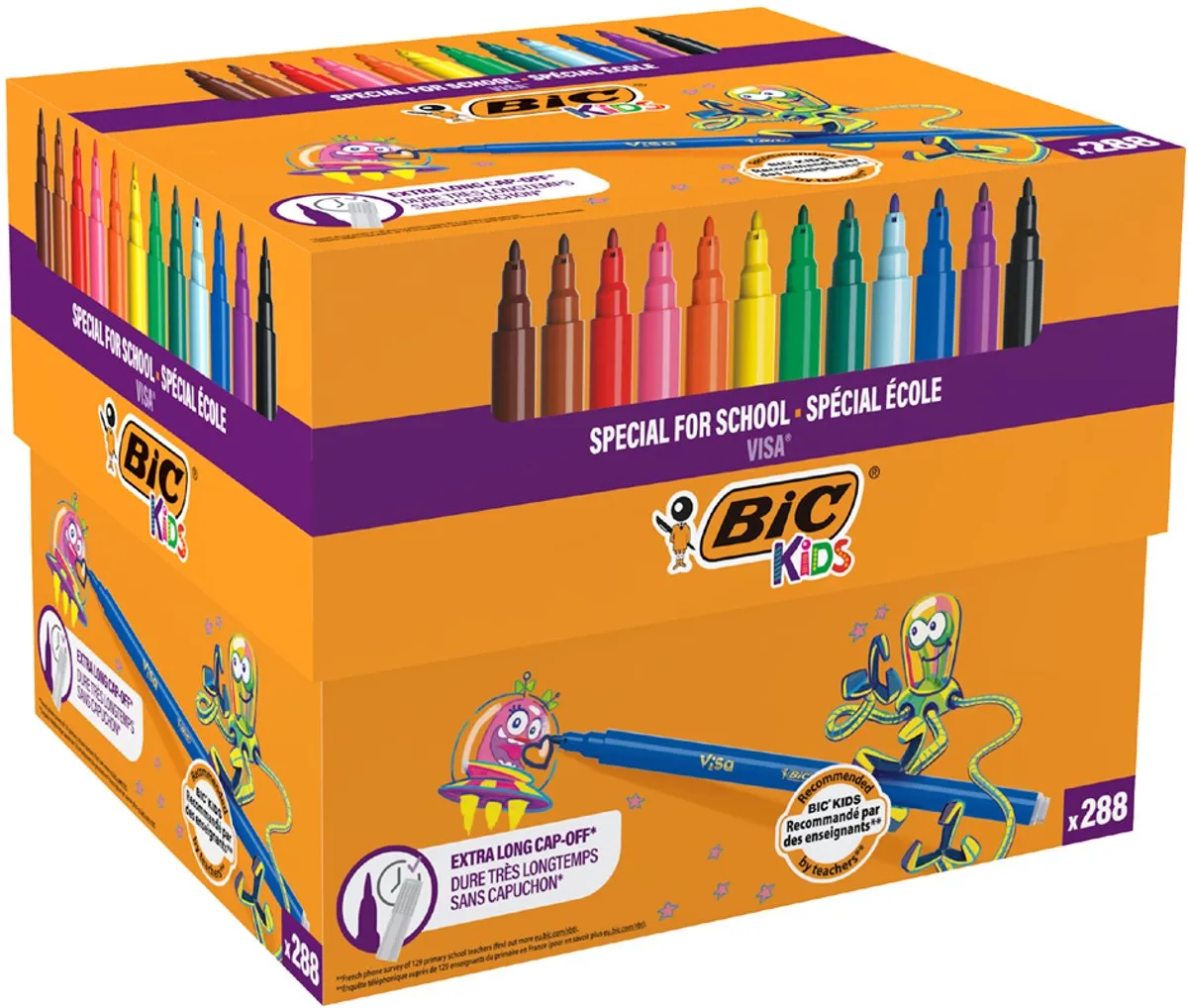 Bic Visa Fijne Kleurstiften 1.6mm - 288 Stuks Multicolor